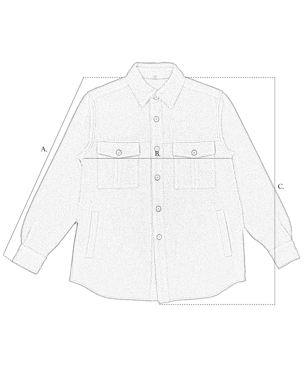 Patch Pocket Overshirt (Women) size diagram