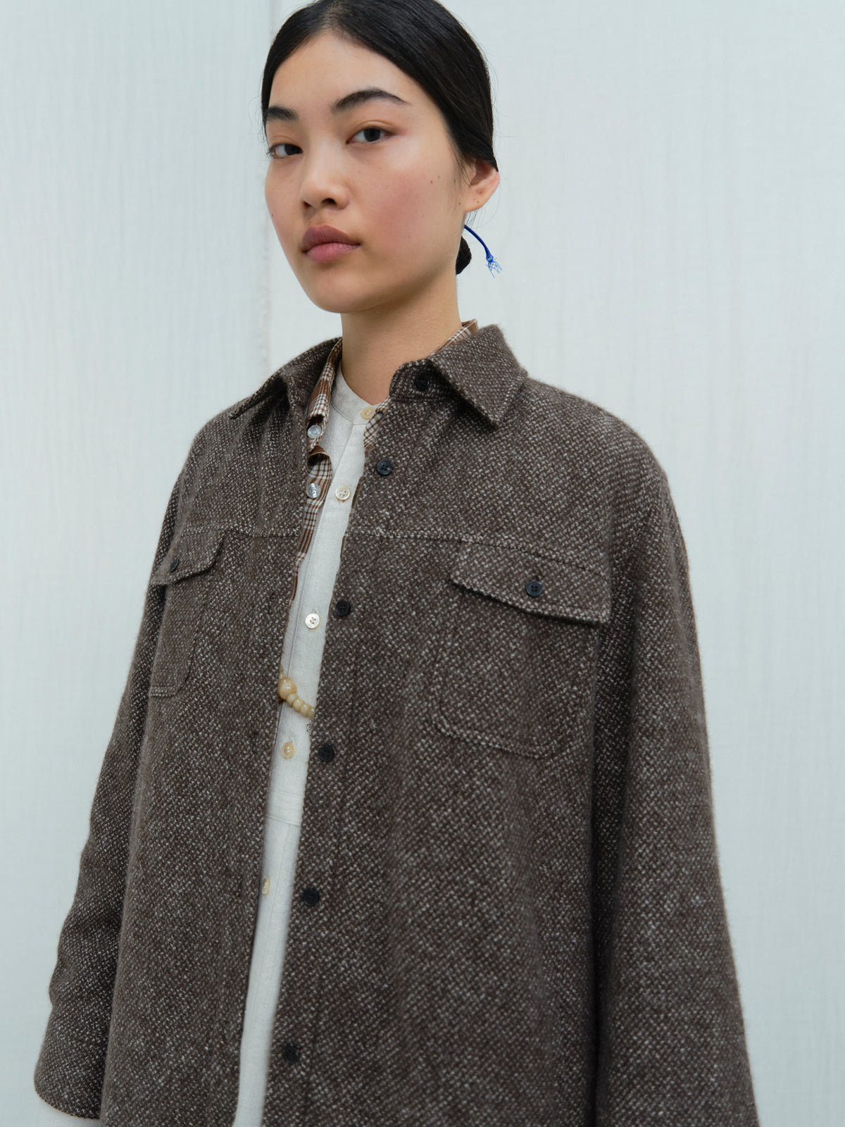 Yak Wool Patch Pocket Overshirt. Luxury outerwear from Norlha, Tibetan Plateau