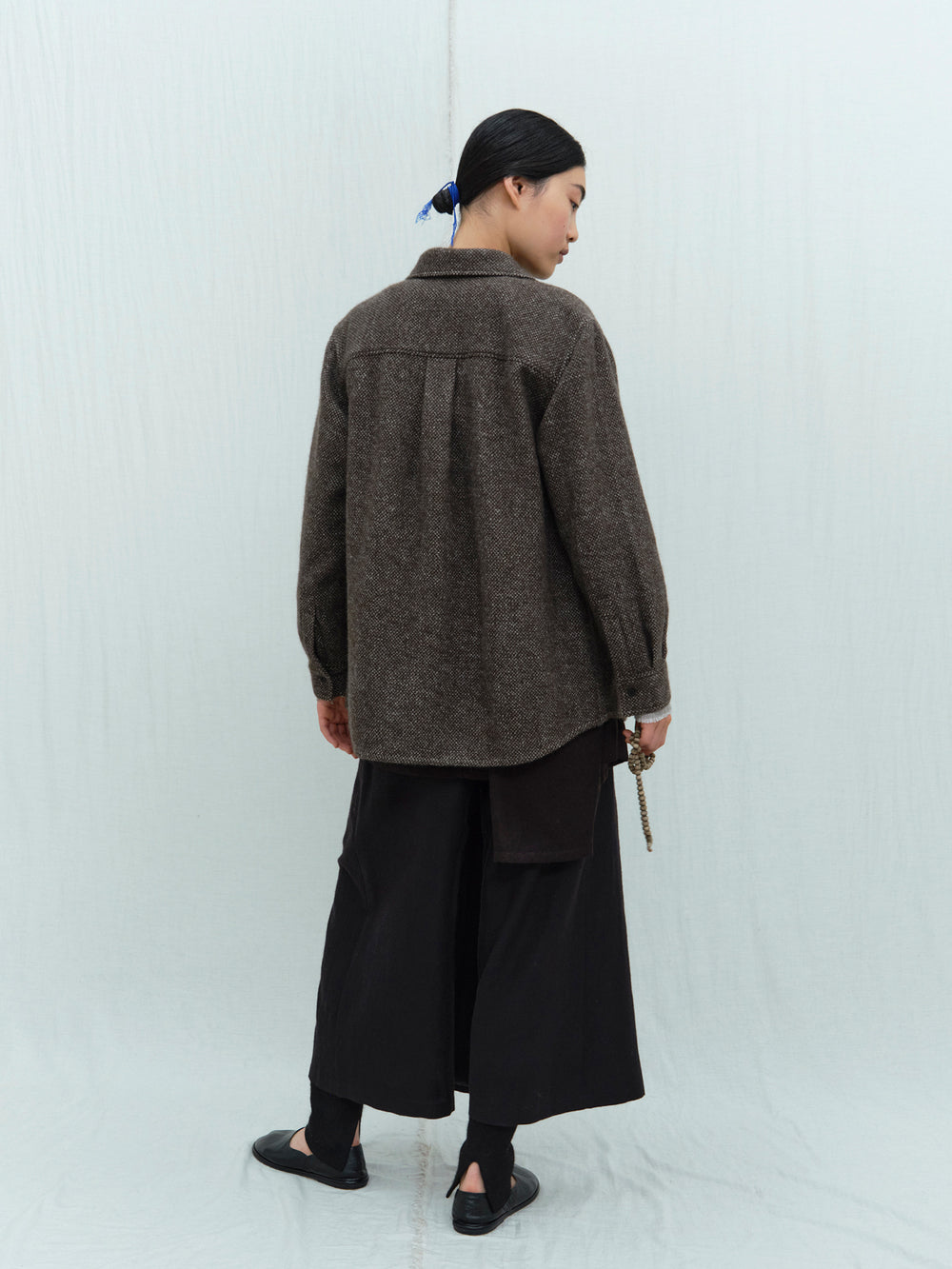 Yak Wool Patch Pocket Overshirt. Luxury outerwear from Norlha