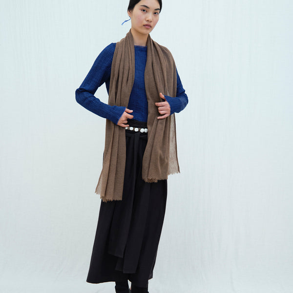 Handwoven oversized yak khullu scarf. Luxury scarves & shawls