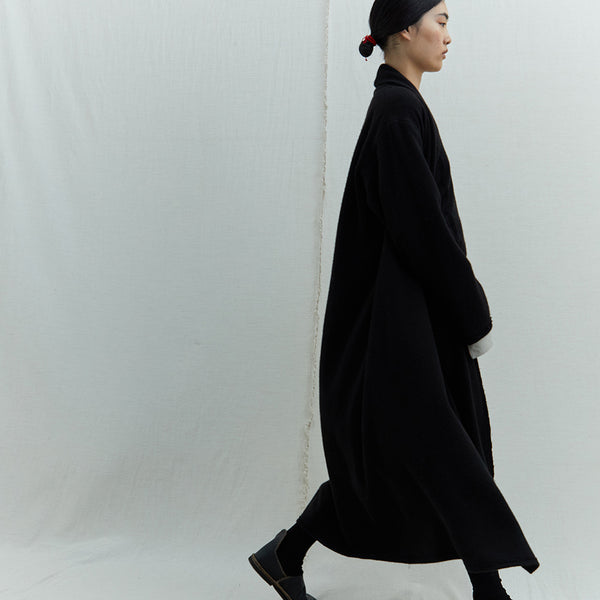 ジャケット・アウター shiun WOOL SHAWL COLLAR COAT S Shiun】 WOOL SHAWL COLLAR COAT