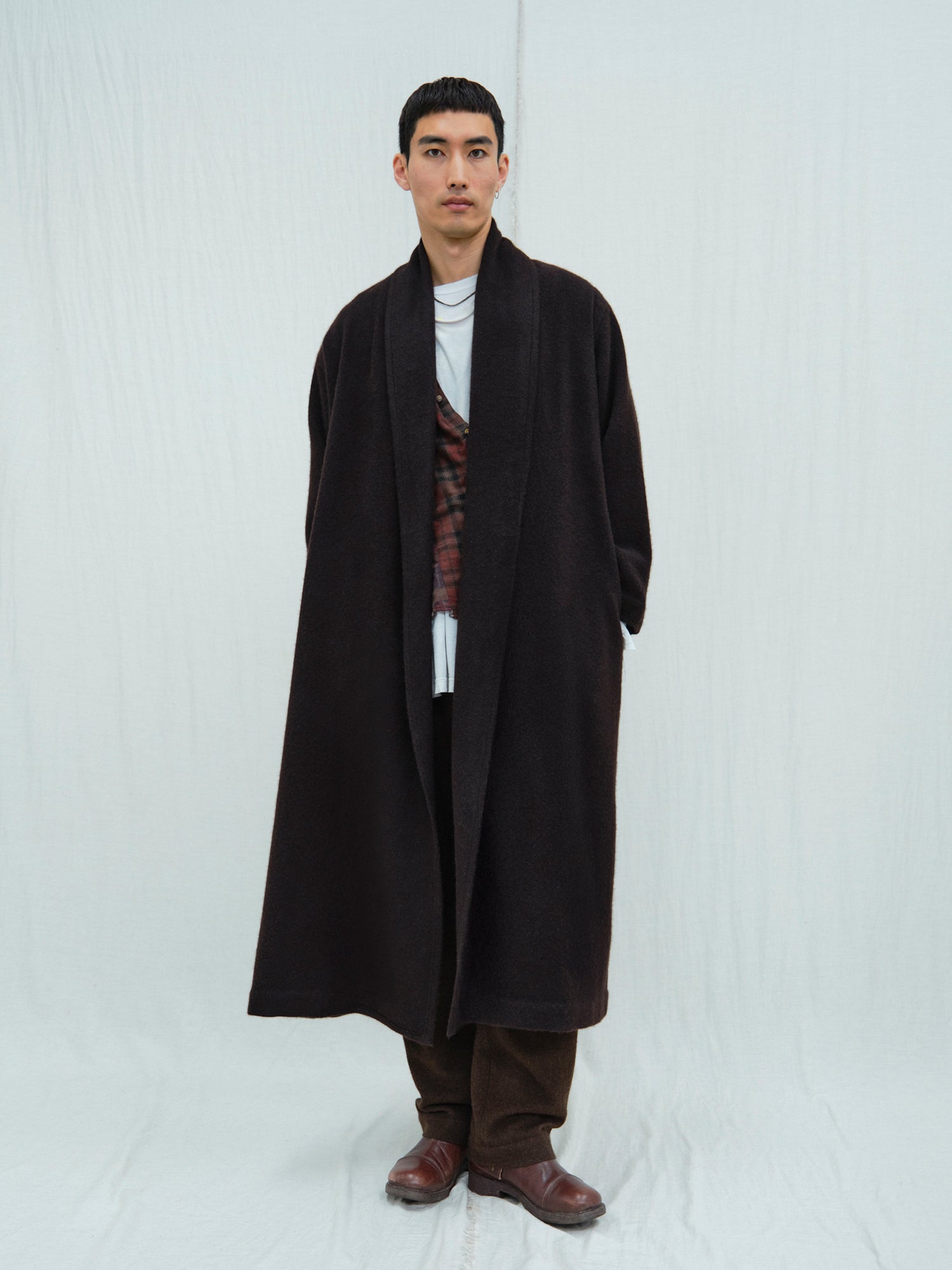na.e コート Shawl Collar Wool Coat 美品 na e ナエ 24AW Shawl Collar Wool Coat ショールカラーウールコートF