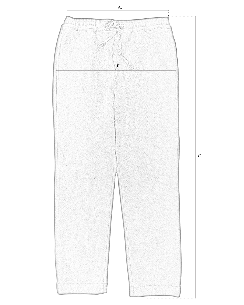 Slim Leg Drawstring Trouser size diagram