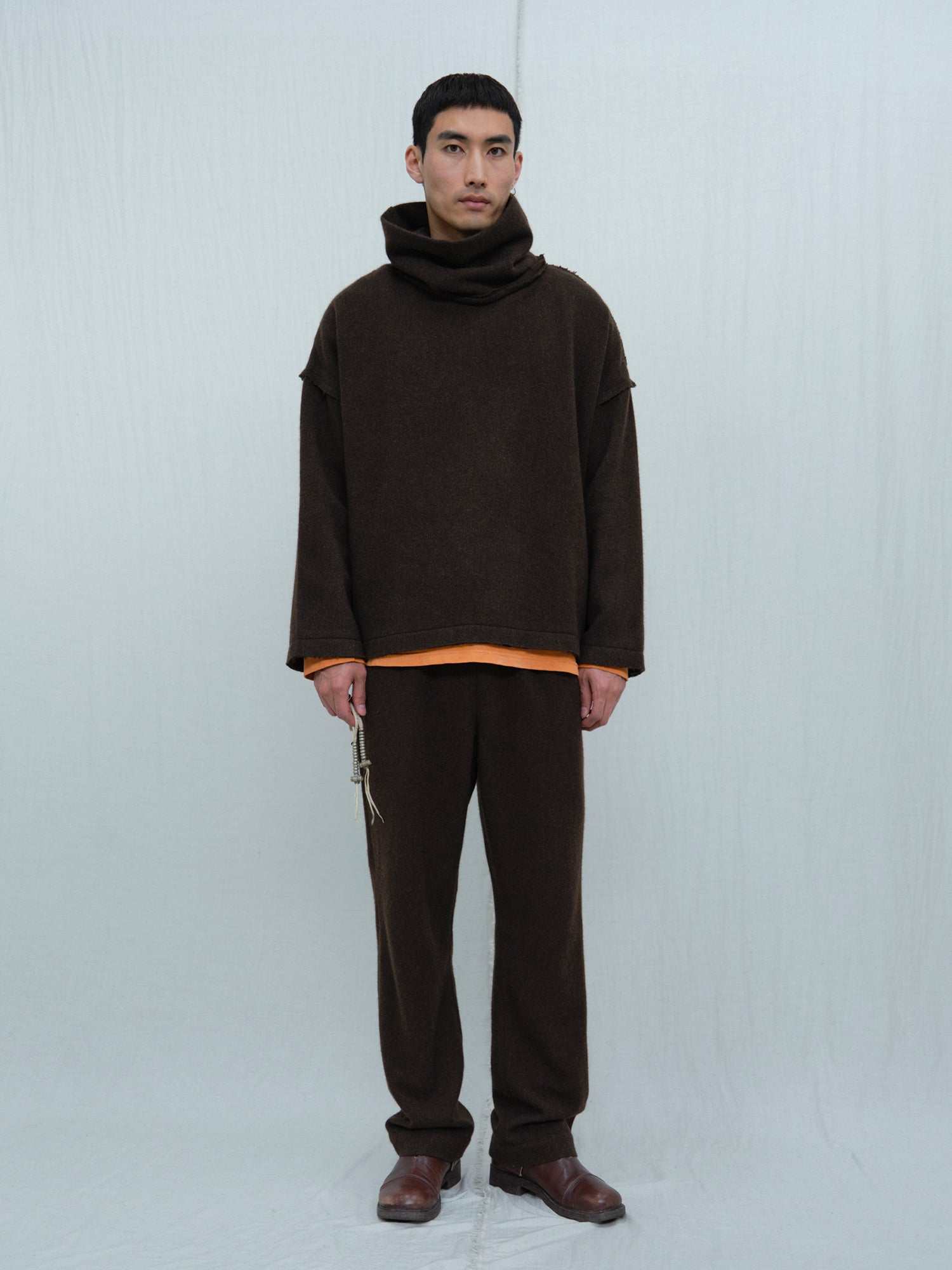 Luxury Yak Wool Smock Jumper. Men's clothes from Norlha Atelier
