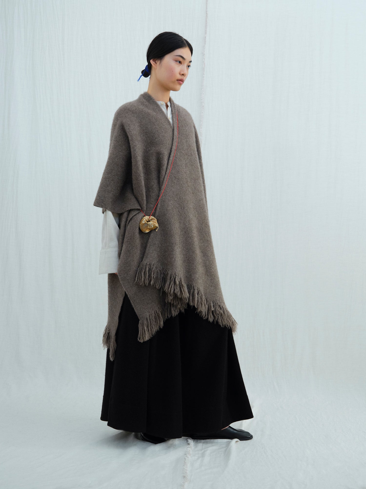 Split Cape. Luxury yak wool capes and ponchos from Norlha Atelier