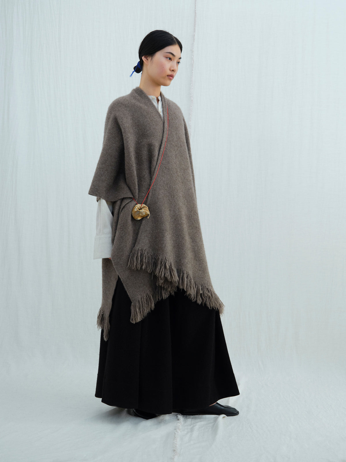 Split Cape. Luxury yak wool capes and ponchos from Norlha Atelier