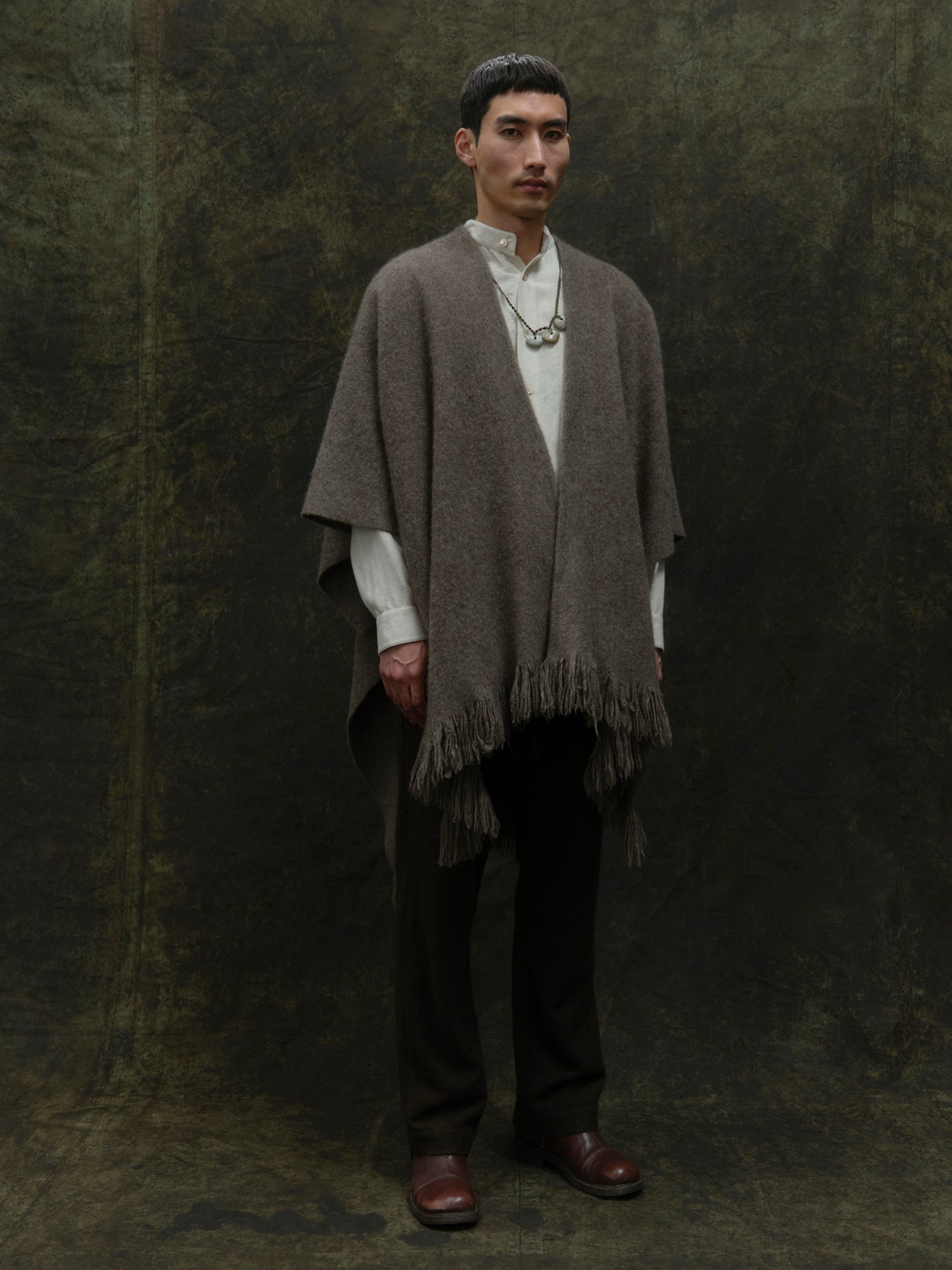 Split Cape. Luxury yak wool capes and ponchos from Norlha Atelier