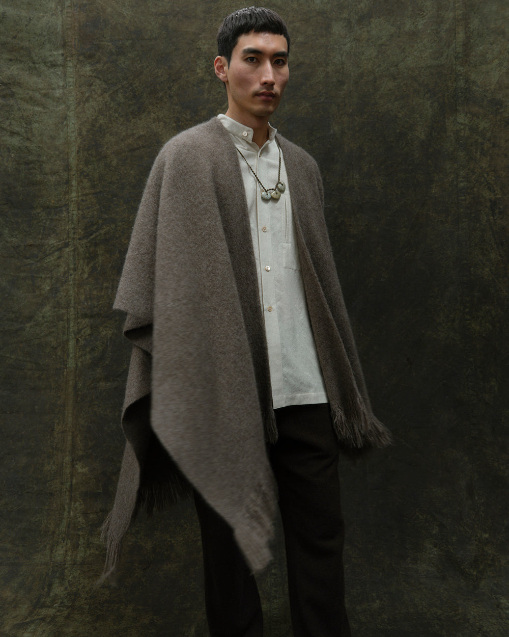 Split Cape. Luxury yak wool capes and ponchos from Norlha Atelier