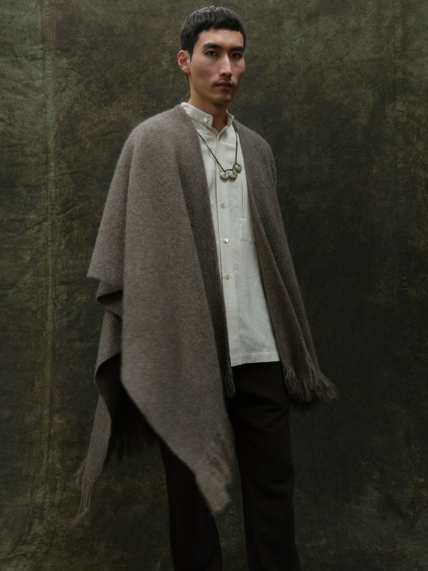 Split Cape. Luxury yak wool capes and ponchos from Norlha Atelier
