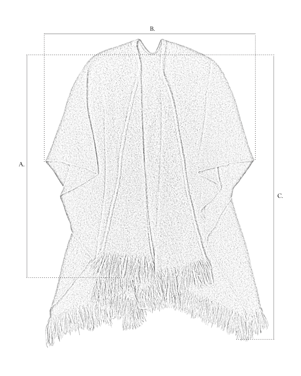 Split Boiled Cape size diagram