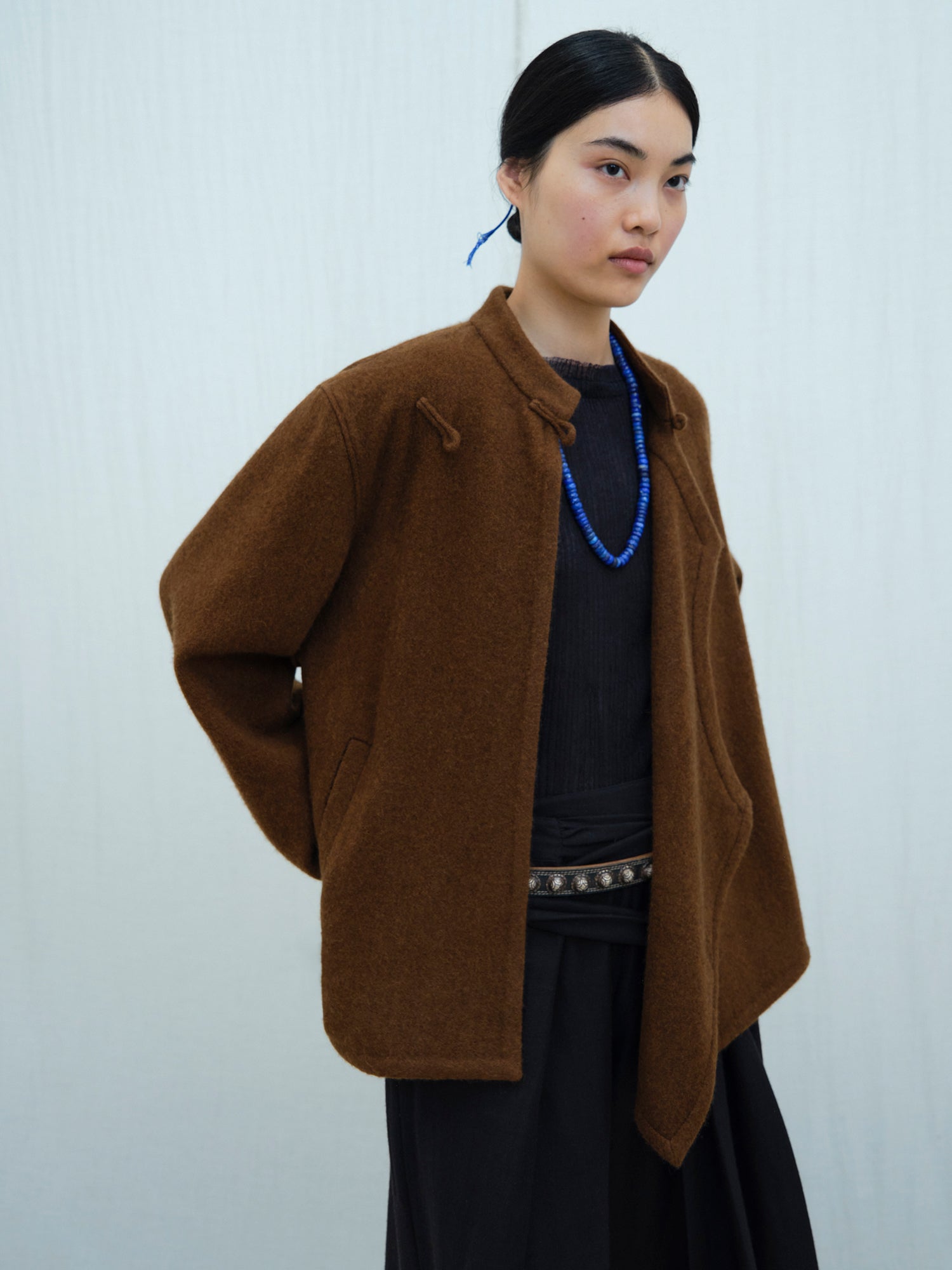 Tibetan Boiled Yak Wool Jacket. Handmade yak wool clothes from