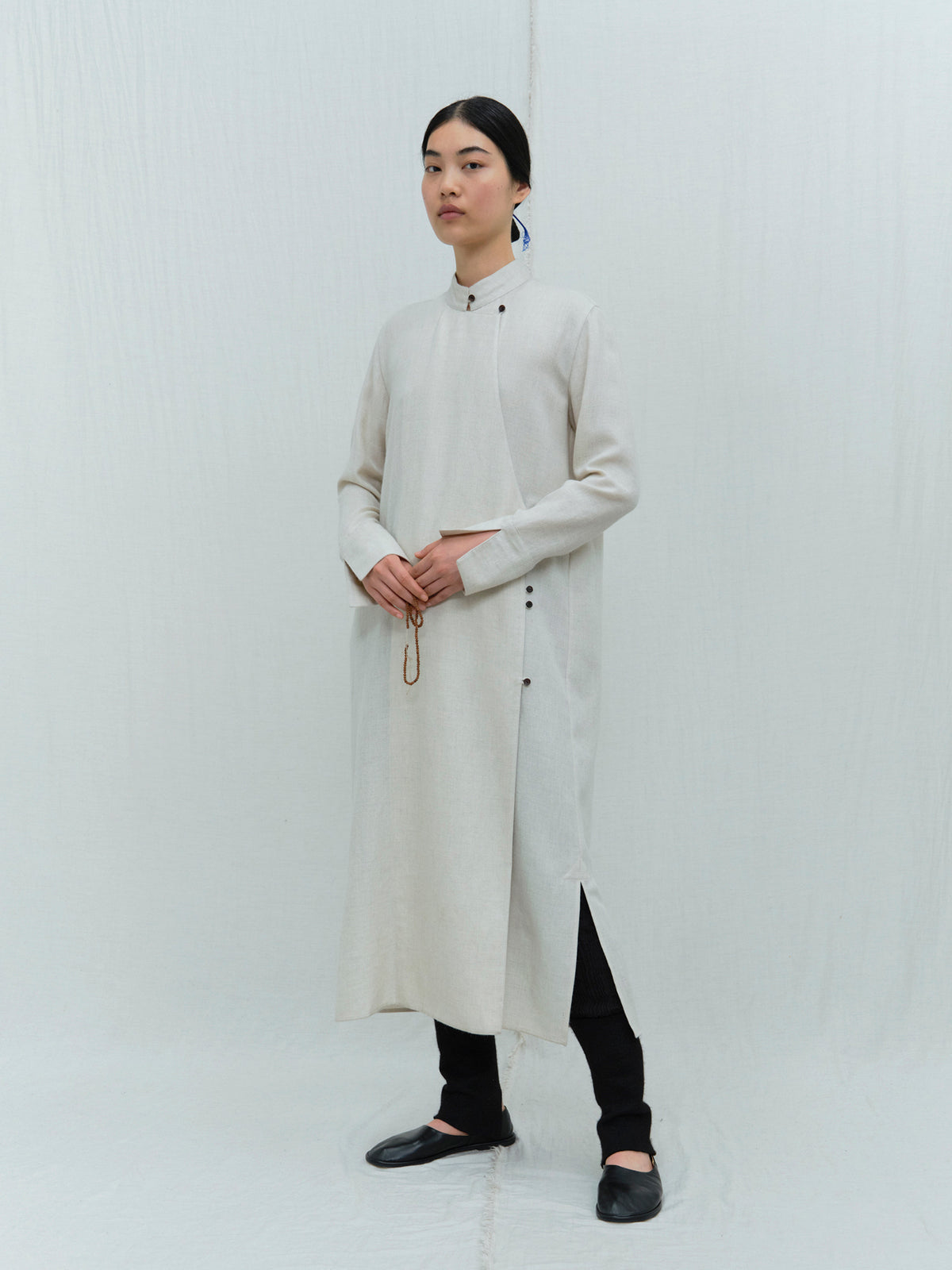 Tibetan Shirt Dress. Luxury yak wool silk mix dresses from Norlha Atelier.