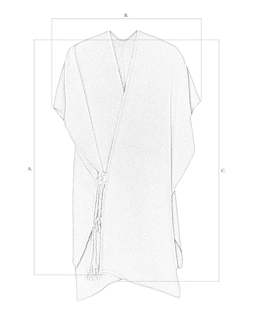 Tie Cape size diagram