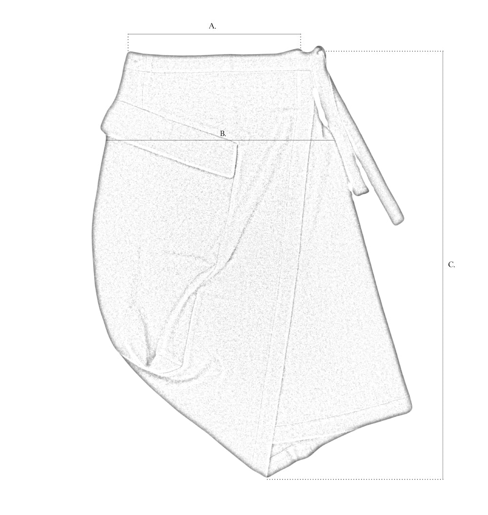 Wrap Skirt size diagram