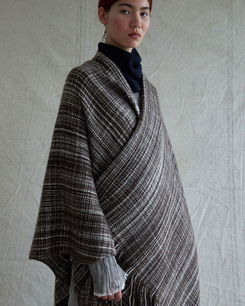 Handspun Fringed Cape. Shop Capes and Ponchos from Norlha Atelier