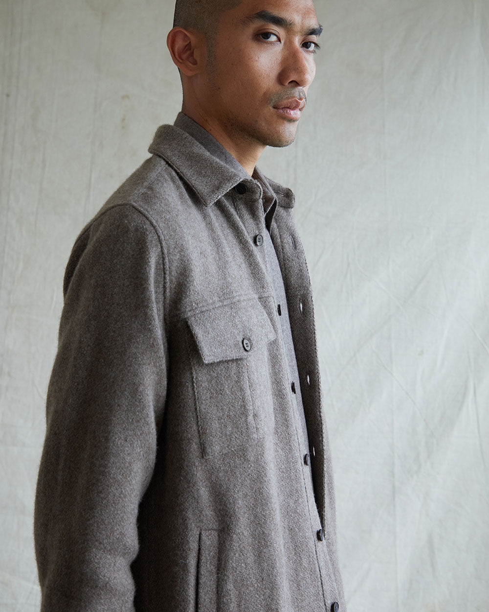 0401~Silk Patch Pocket Shirt